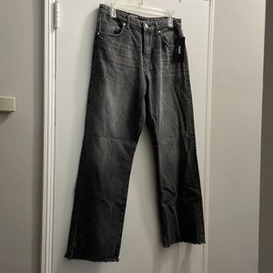 Mavi Barcelona high waist raw hem jean in smoke brush true blue